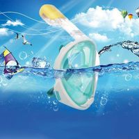 Lunettes de piscine Masque de plongée en apnée avec masque à 180 °, Masque Plongee Seaview pour Adultes et Enfants, L/XL, Vert