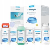 Kit de démarrage 7in1 pour piscine / jacuzzi - Wessper chimie des piscines | Chlore, coagulation, anti-algues