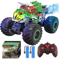 Set De 2 Voitures Télécommandées Dinosaures – Avec Lumières, Musique, Rechargeable – Pour Enfants 2-6 Ans