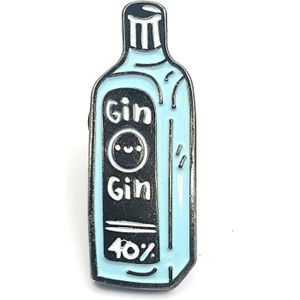 GIN Pin'S En Métal Émaillé Pour Bouteille De Gin Bleu, Métal[n2587]