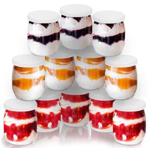 10 Pot Yaourt en Verre avec Couvercles Décor émoticône, Bocal Crème Pot a  Dessert Contenance 100 ML - Cdiscount Electroménager