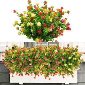 FLEUR ARTIFICIELLE 6Pcs Fleurs Artificielles Extérieures Fleur Artificiel en Plastique Résistantes aux UV Faux Fausse Fleurs Exterieur Verdure [27]