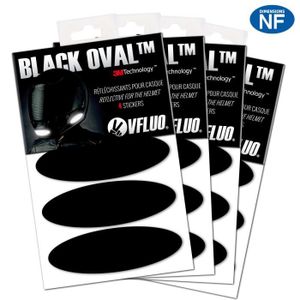 DÉCORATION VÉHICULE VFLUO BLACK OVAL , (lot de 4) Kit 4 stickers rétro