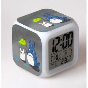 RÉVEIL ENFANT Horloge,Totoro réveil numérique enfants jouets LED