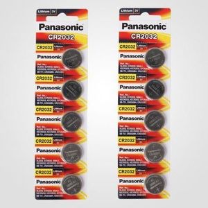 PILES Panasonic CR2032 3V Lithium Battery 2PACK X (5PCS) =10 Single Use Batteries
