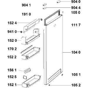 Joint de Porte Compartiment Congélateur du Réfrigérateur pour Whirlpool,  Bauknecht 690 x 575 mm Blanc 481946818051