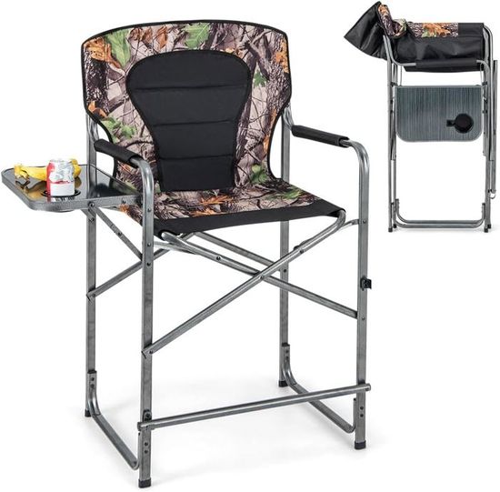 Chaise Longue De Camping Pliante GOPLUS – 4 Positions, Repose-Pieds Détachable, Ultra Légère (150 Kg)