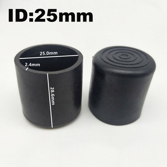 8pc 63mm Dia Tube Insert Chaise Jambe Cap Ronde Noir Plastique Bouchon tube