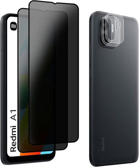 Verre Trempé Anti-espion + Protection Caméra Pour Xiaomi Redmi Note 14 5G - 2+2 Pièces, Dureté 9H, Protection Vie Privée