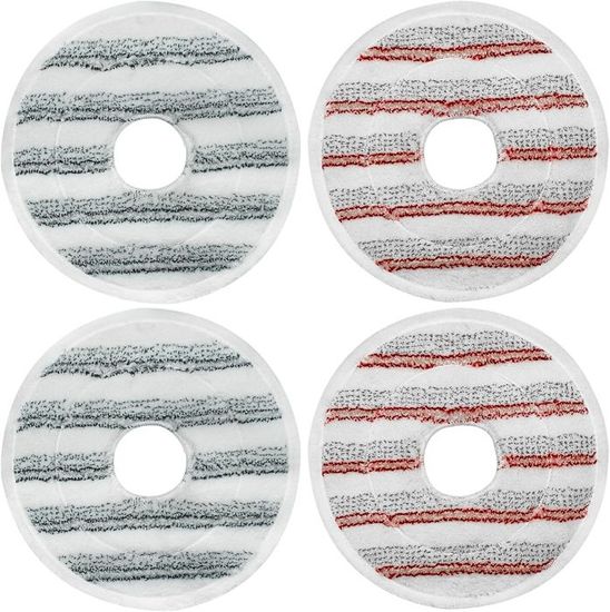 Recharges Serpillière Vileda 4 Têtes Rechange Serpillière Vileda - Microfibre Rouge/Blanc - Compatible Turbo Recharge Vileda Serpillere