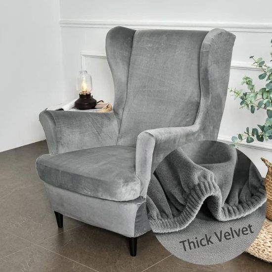 PETCUTE Housse Extensible Fauteuil à Oreilles - Protection Élégante Et Antidérapante