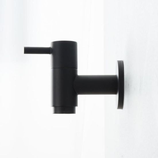 Robinet Mural Salle De Bain Noir Mat VAKITAP - Laiton Massif, Deux Poignées - Avec Valves Brutes