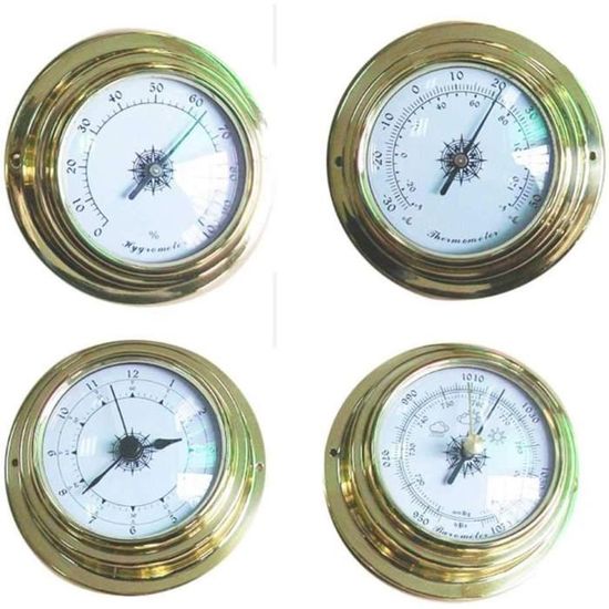 Flcivsh Horloge De MaréE, Testeur Mural En Cuivre Coque