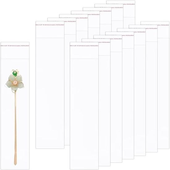 Sacs En Cellophane Avec Fermeture Adhésive 300 Pièces 5x15cm Clairs Sachets Auto-adhésifs Longs Transparents Sacs En OPP Plastique Autocollant 50µm Pour Bonbons Huile Pastel Chaîne De Clés Collier