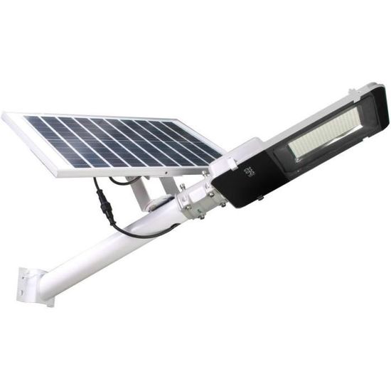 ELEDCO Lampadaire Solaire Extérieur 200 W, LED, Luminaire Exterieur, Lampe Exterieur, Panneau Solaire Orientable, Télécommande, Capteur De Mouvement