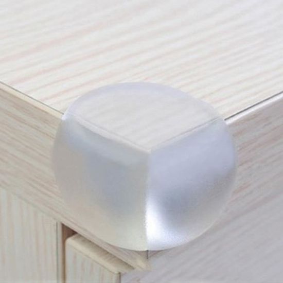 Protection de coins de table en silicone pour bébé - Lot de 4 - Blanc