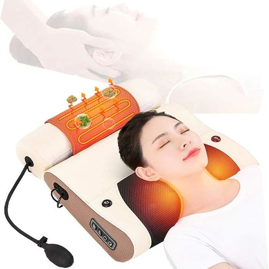 Masseur Cervical 4D, Appareil de Massage de Cou Intelligent à Impulsion électrique Avec Fonction de Chauffage, 6 Modes & 9 Int[521]
