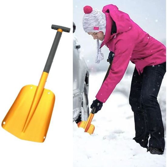 Pelle à Neige 4 En 1 Amovible – Manche Léger En Acier – Bande Métallique – Idéale Voiture, Camping, Maison - 3