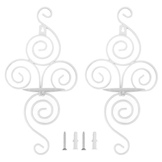 Ensemble De 2 Bougeoirs Muraux Alnicov En Fer Noir - Design Pliable Pour Décoration Chambre, Salon Et Salle à Manger