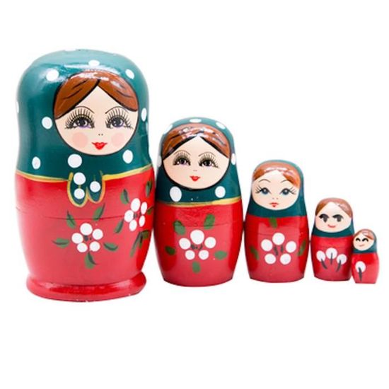 Poupée Russe en Bois à 5 Couches Peinte à la Main Poupée Russe Matriochka bois Jouet pour enfants Chambre denfant Décoration de chambre 
