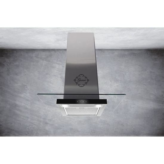 GURARI Hotte Murale GCH F 118 12 IS N + Tuyau, Hotte Aspirante 120