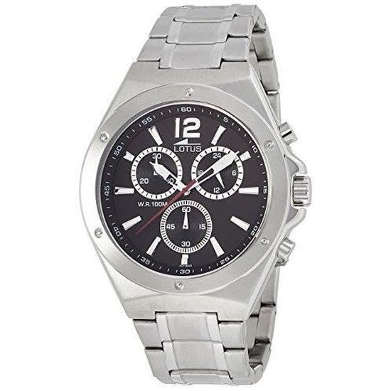 Lotus 10118 4 Montre Homme Quartz Chronographe Chronometre Aiguilles Luminescentes Bracelet Acier Inoxydable Argent Achat vente montre Homme Acier Cdiscount