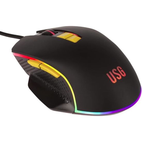 Souris Gamer USB Ergonomique Avec RGB - 6 Boutons, DPI Réglable Jusqu'à 3200