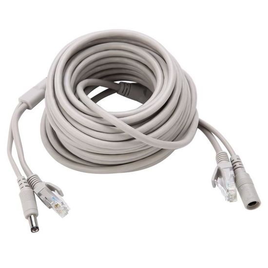 RHO-RJ45+DC 5M/10M/15M/20M RJ45 + cble de vidéosurveillance Ethernet DC ...