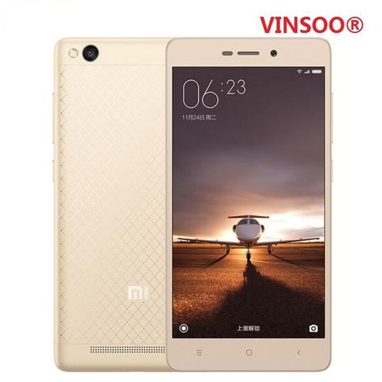 VINSOO®(or)Xiaomi redmi 3 Snapdragon 616 Octa base Smartphone 16 GB Android MIUI 7 5 "1280x720 P 4100 mAh 13.0MP Dual SIM TF Carte