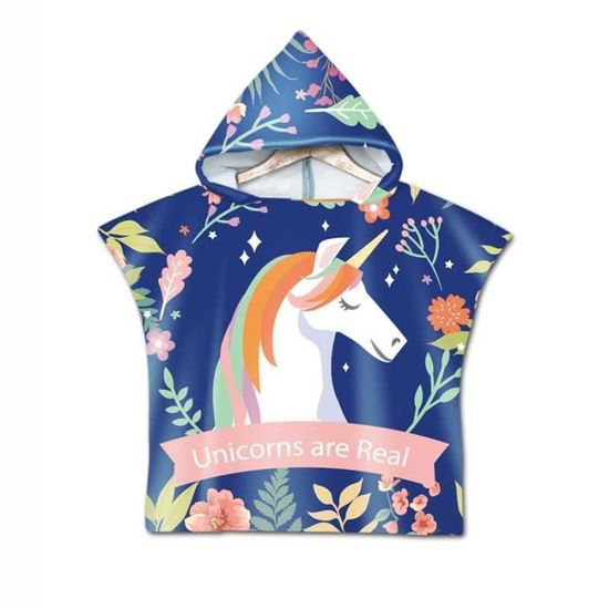 Poncho De Bain Enfant 10 Ans JORAKI Poncho De Bain Enfant Licorne - Microfibre Super Douce - 60x60cm - Capuche - Pour 2-8 Ans Peignoir Fille
