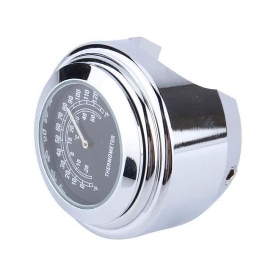 Cikonielf Thermomètre De Guidon De Moto Thermomètre De Guidon En Alliage D'aluminium Durable 7/8