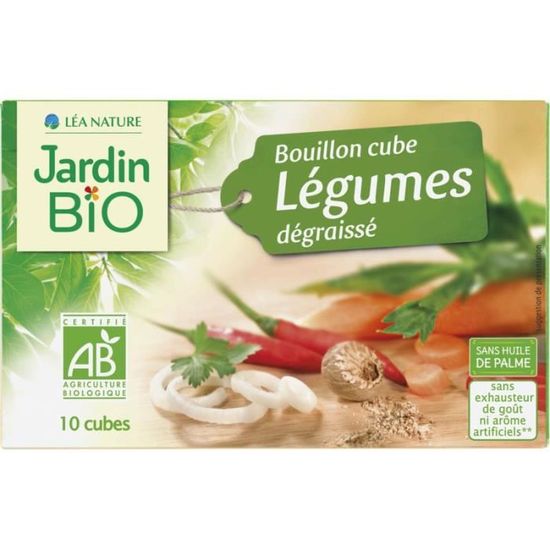 JARDIN BIO Bouillon cube légumes bio 10 x 9g Cdiscount Au quotidien
