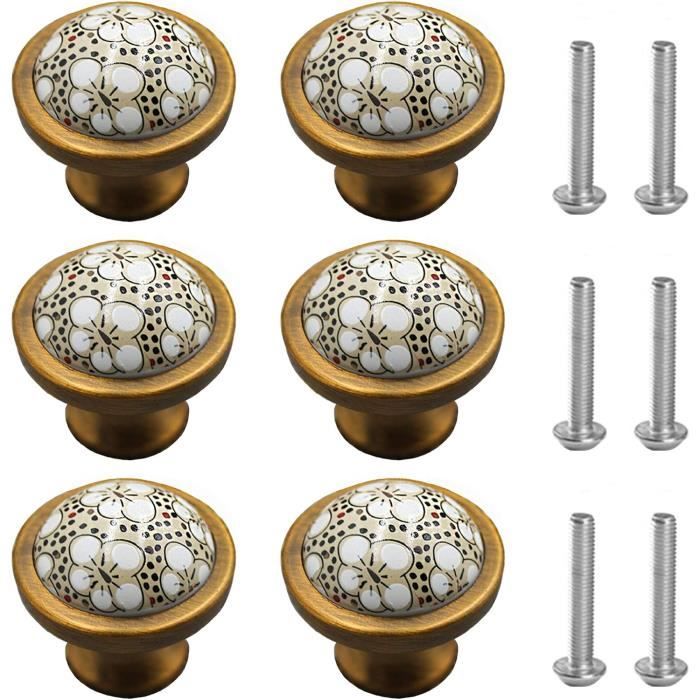 Bouton de porte double ovale en porcelaine - MERIGOUS