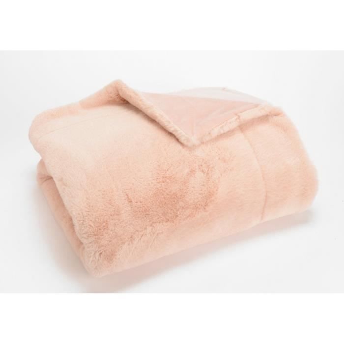 Plaid luxe vieux rose 130x170