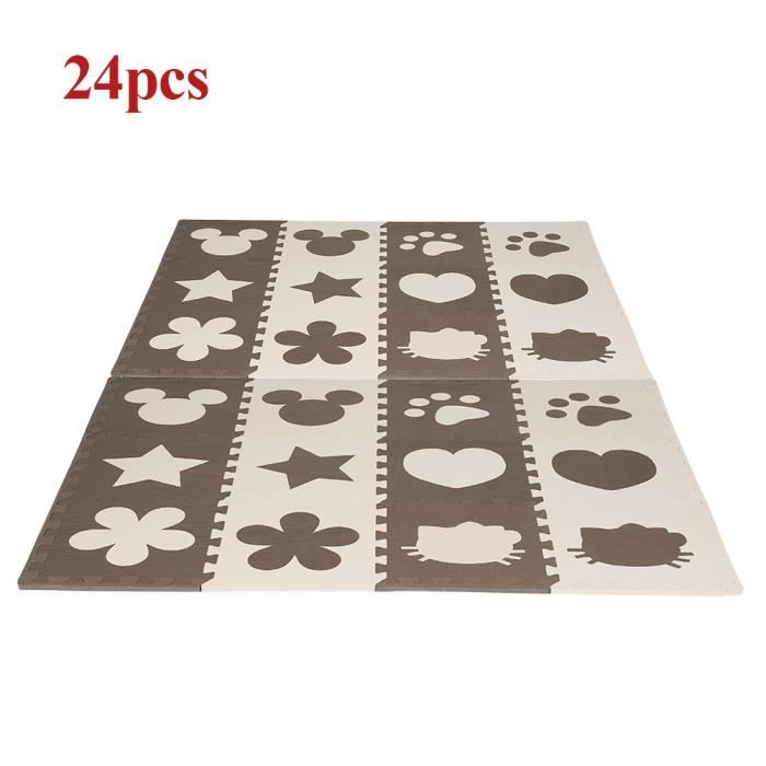 Ensemble 2 / Lot de 24 TAPIS DE SOL DALLES MOUSSE DOUX