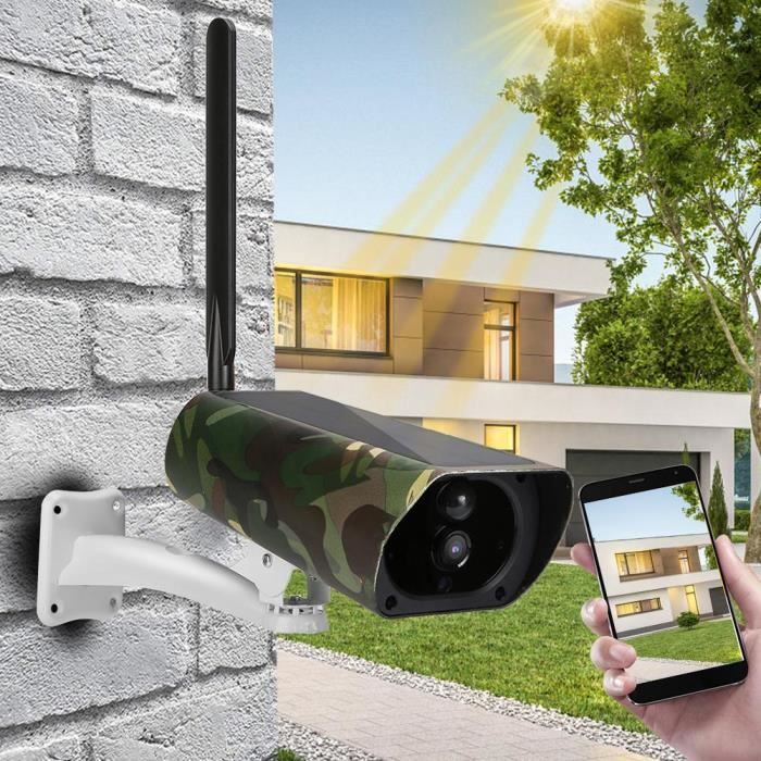 1080P HD 4G CCTV vision nocturne caméra détection mouvement IP camouflage solaire extérieur (bande fréquence EU )