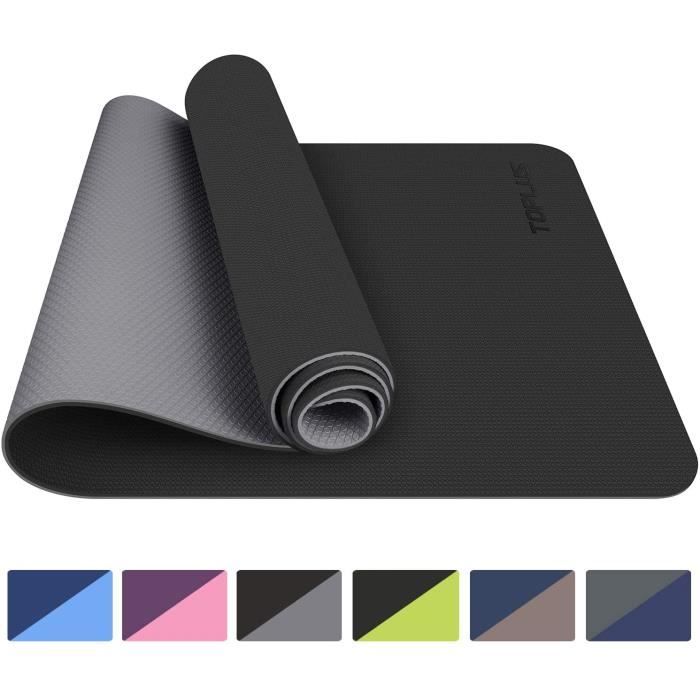 Tapis de Yoga, Tapis Gym - en TPE matériaux Recyclable, Ultra antidérapant et Durable, 183x61x1cm, Non Toxique, Tapis de Sol
