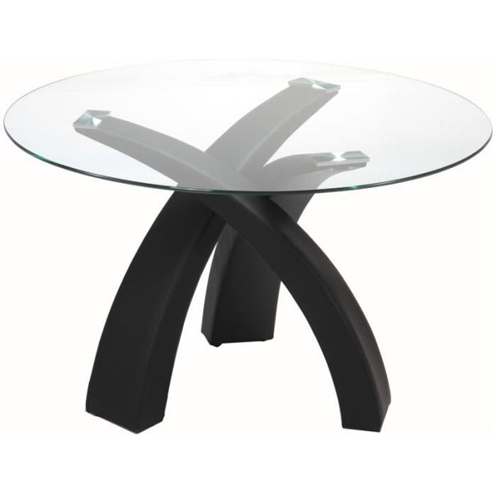 Table à manger ronde en verre WENDY