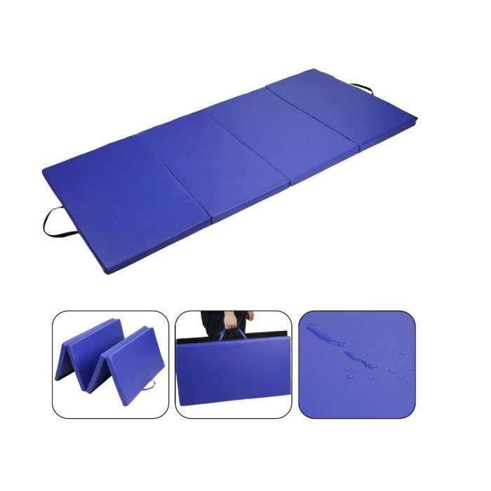 Laizere° Tapis de gymnastique pliable Tapis de Sol 240*120*5cm Bleu