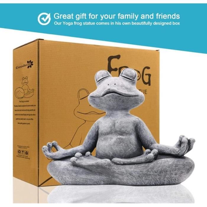 Statue de grenouille de yoga méditation Statue de jardin - Sculpture de jardin intérieur / extérieur pour la maison, terrasse, cour