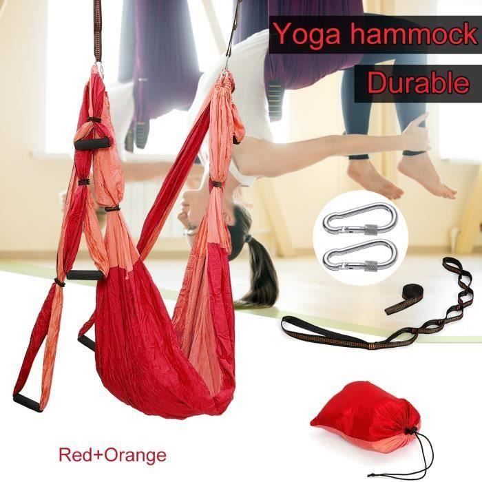 Hamac De Yoga Aérien Kits Balançoire De Yoga Exercices Inversés ROUGE