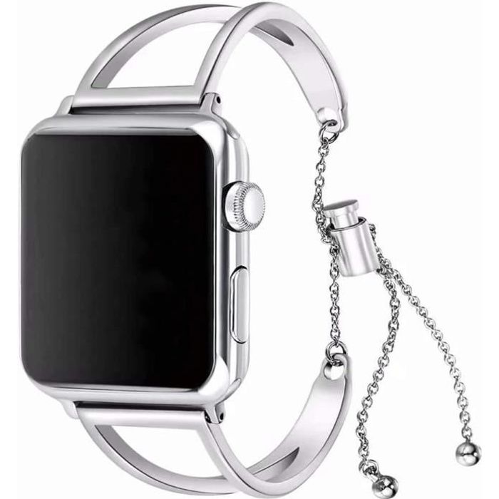 38mm-40mm argent Bracelet Pour Apple Watch iWatch SE Série 6 5 4 3 2 1,Femme Sangle Bande Montre Bracelets en Acier Inoxydable