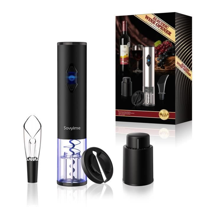 Tire-Bouchon,Ouvre bouteille électrique tire bouchon vin rouge ouvre bouteille automatique ensemble accessoires pour - Type Black