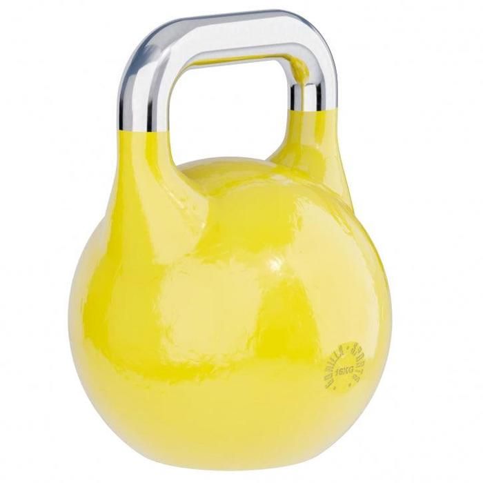 Kettlebell de compétition - 16 KG - haltère russe (jaune)