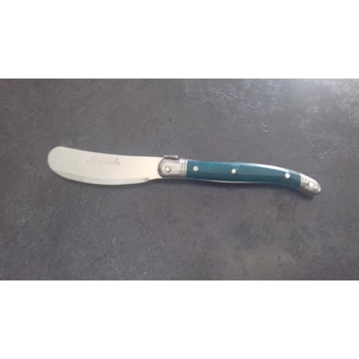 Couteau beurre laguiole couleur vert,masse au lave vaisselle