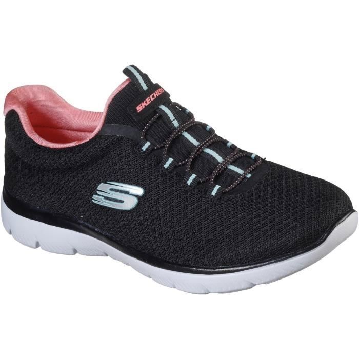 Skechers Women's Summits Slip On Shoes Black Pink 30708