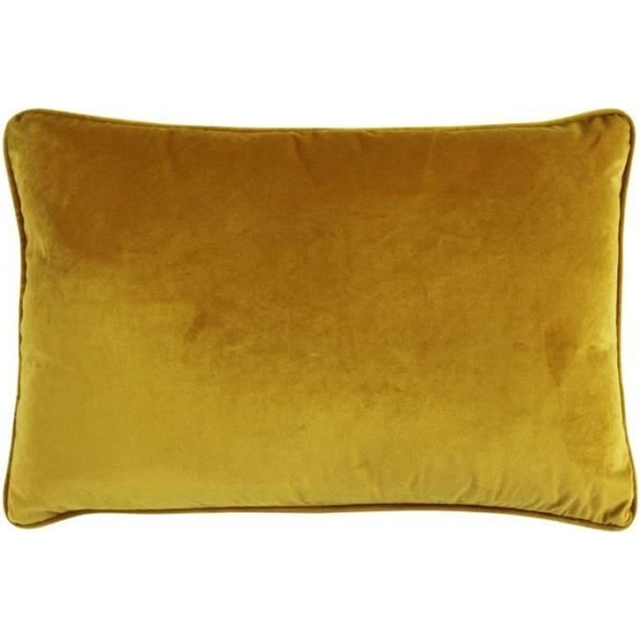 VELOURS - Coussin en velours jaune 60x40