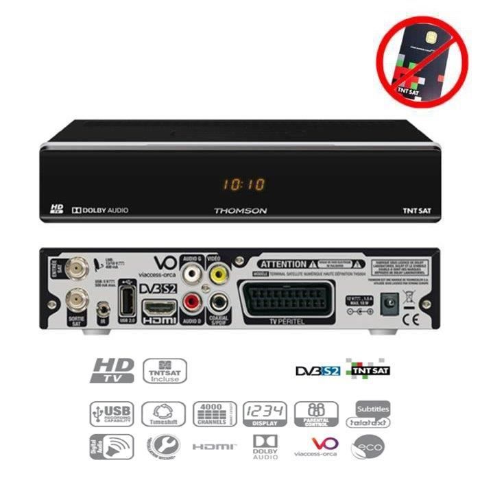 THOMSON THS 804 DÉCODEUR SATELLITE TNTSAT HD (VENDU SANS CARTE TNTSAT, SUR ASTRA 19.2°)