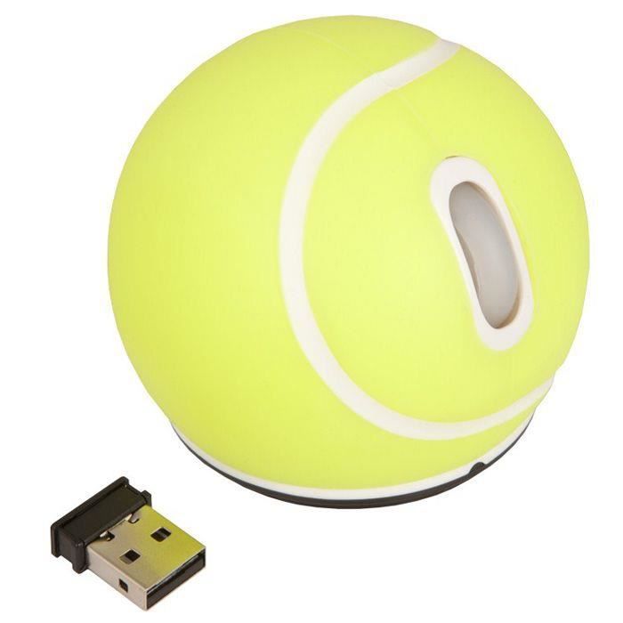 URBAN FACTORY Souris Optique - Fréquence radio - USB - 2 Bouton(s) - Jaune - Sans fil - 800 dpi - Roulettes avec frein - Symétrique