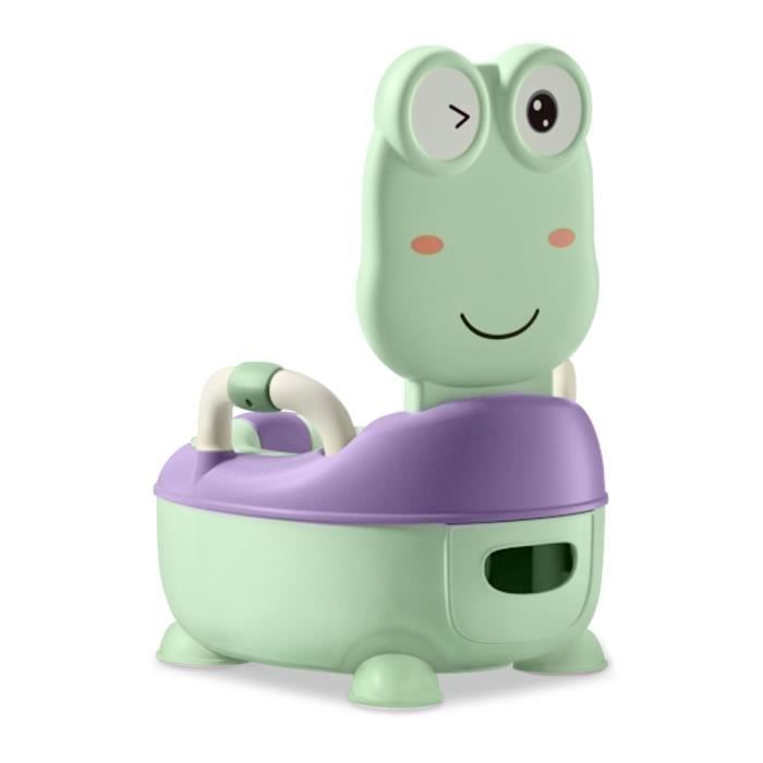 YUENFONG Pot de toilette pour enfant - Siège de toilette amovible avec accoudoir - Pieds antidérapants - Vert avec tapis